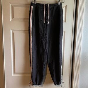 Green Tea Jogger Pants gray with Pink Stripe size Large